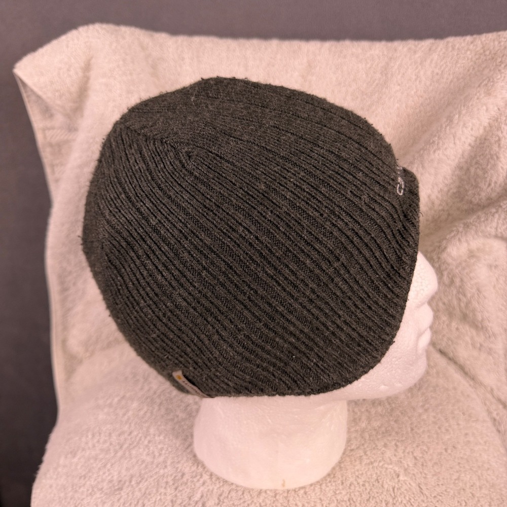 Carhartt Firesteel Beanie‎ Hat Mens One Size Gray Logo Acrylic Ribbed Ear Flaps - Picture 4 of 10